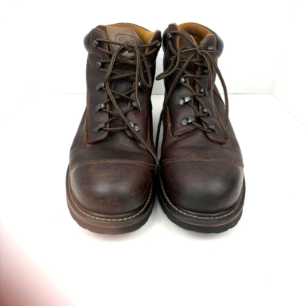 CE Schmidt Workwear Mens Brown Leather Steel Toe Boots ASTM F2413-05 EH Size 11